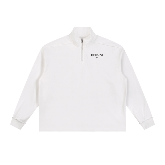 Half-Zip Rolled Edge Fleece Sweatshirt