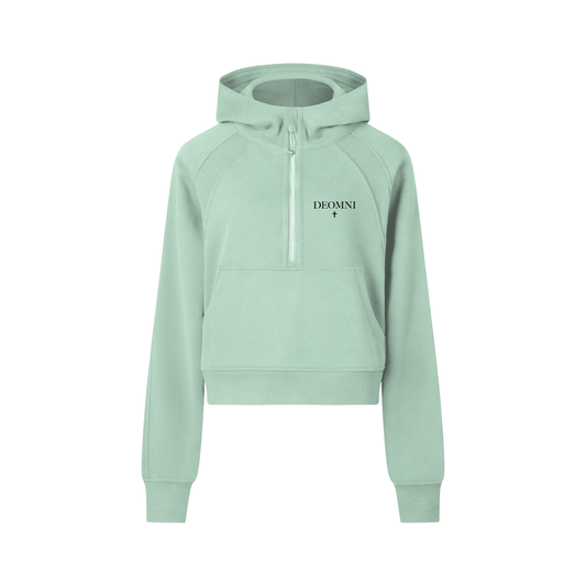 Cropped Half-Zip Hoodie