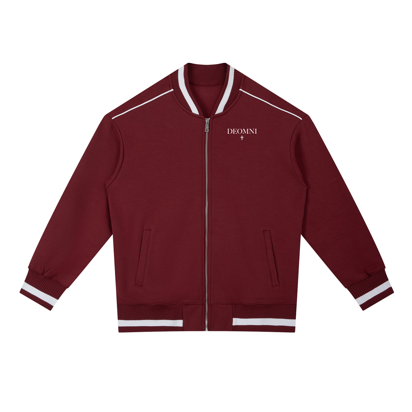 Contrast Piping Zip Bomber Jacket