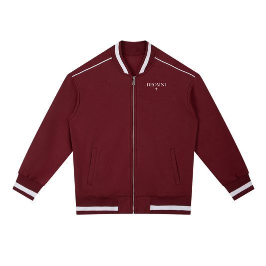 Contrast Piping Zip Bomber Jacket